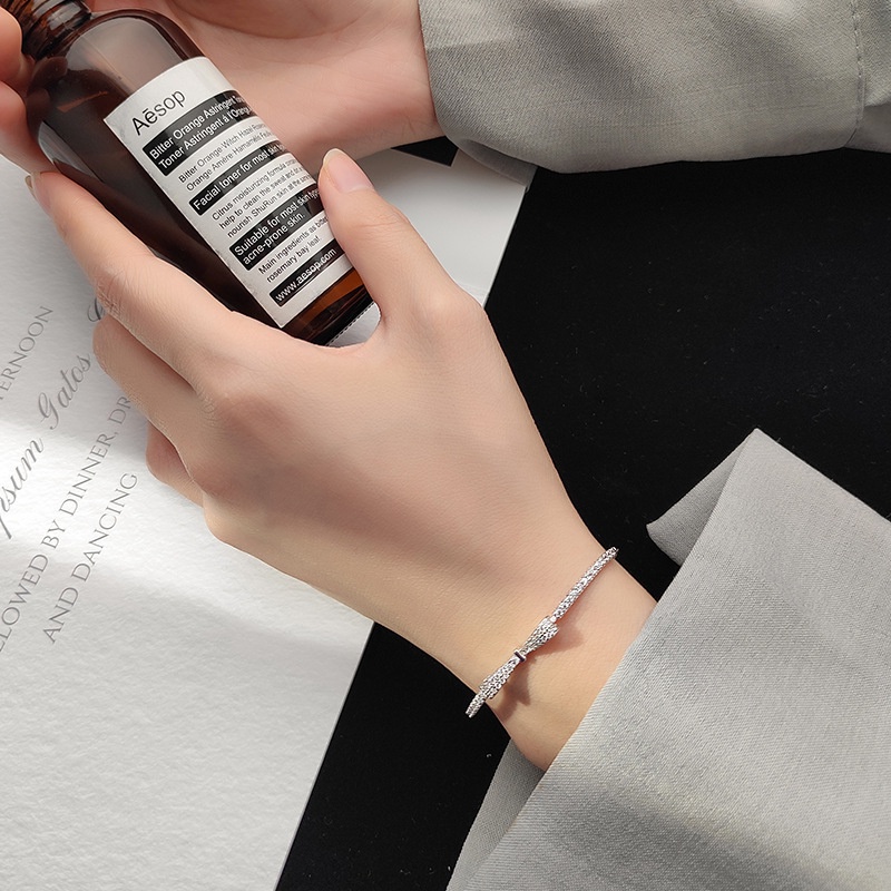 Flash diamond-gelang bow bracelet female simple ins style design niche temperament fresh fashion cool style bracelet Original Arctic Deer