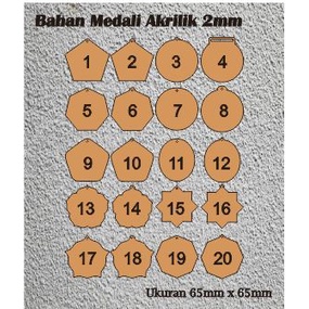 

BAHAN MEDALI WISUDA AKRILIK ACRYLIC / FRAME 65mmX65mm POLOS TEBAL 2MM