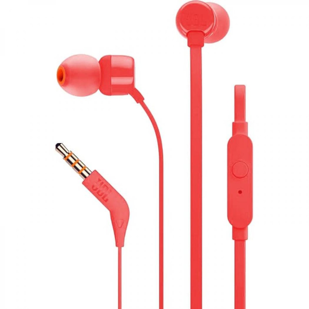 JBL T110 In Ear Headphones With Mic &amp; Flat Cable Original Garansi IMS0