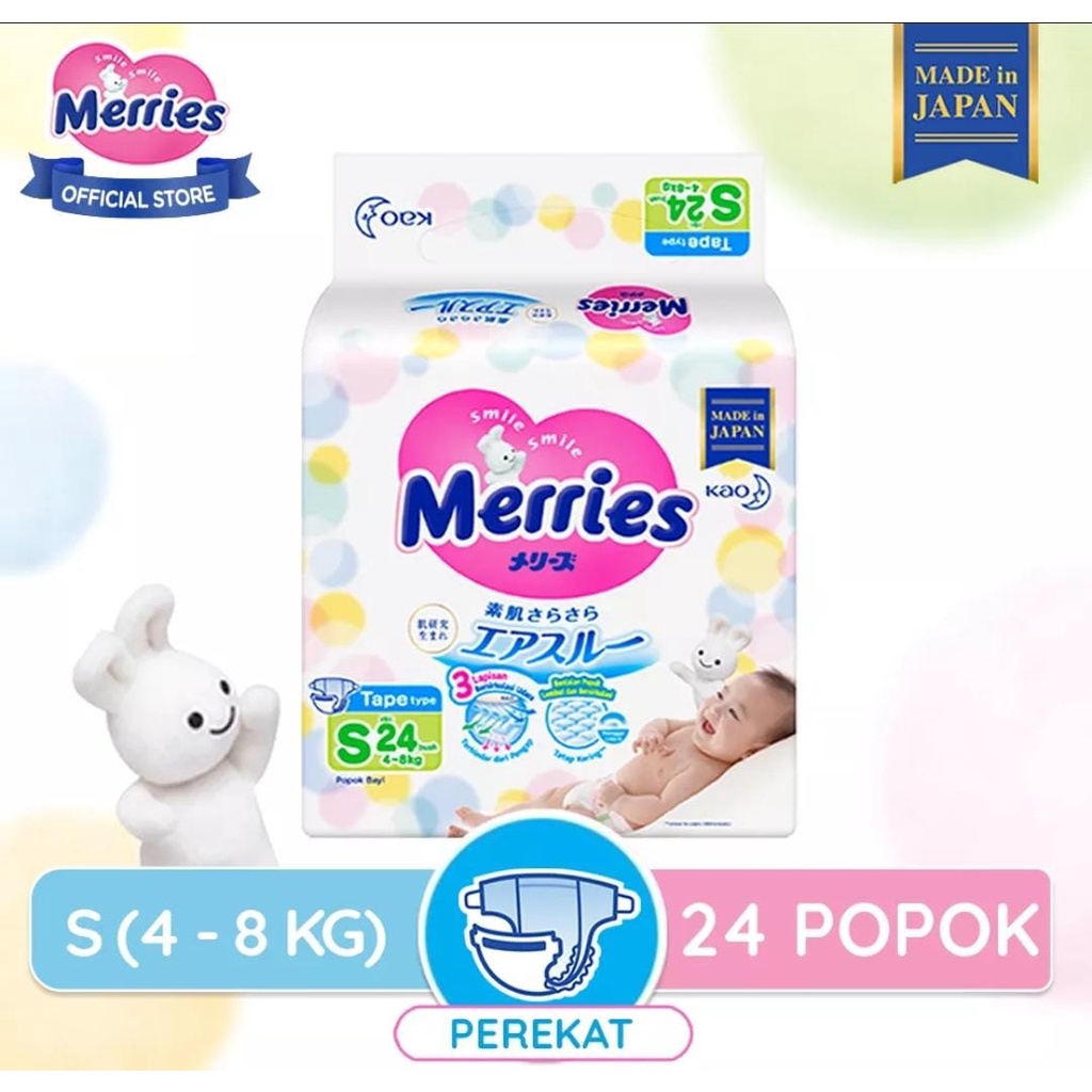 Merries premium tape S24 popok bayi baru lahir perekat