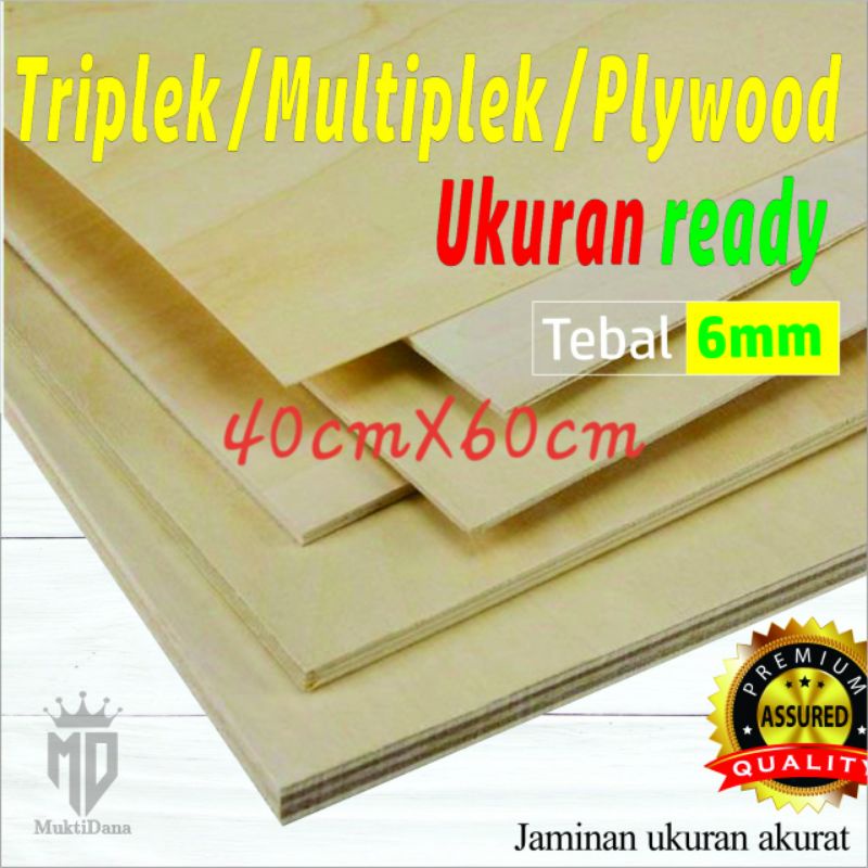 Triplek potongan 40cmX60cmX6mm segi empat