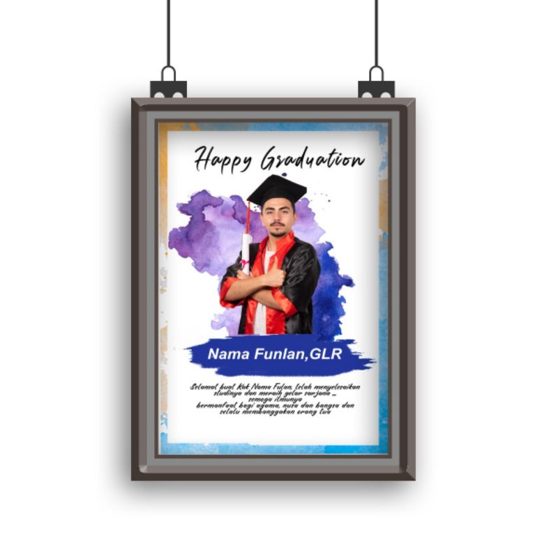 Termurah Kado foto ucapan wisuda+ pigura 10R minimalis
