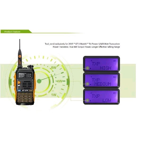 Paling Murah    HT BAOFENG GT 3TP MARKIII 8WATT ANTI AIR RESMI