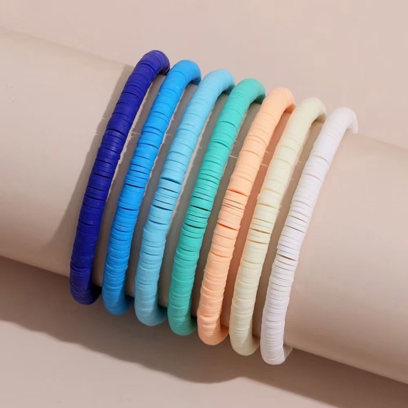 Spacer Bahan Tanah Liat Lembut Warna-Warni Ukuran 38cm/6mm Untuk Membuat Kalung Dan Gelang