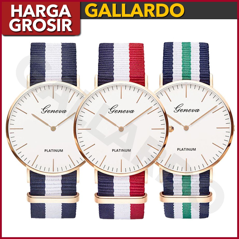 GALLARDO GENEVA PLATINUM JAM TANGAN WANITA PRIA UNISEX FASHION KANVAS GDA039
