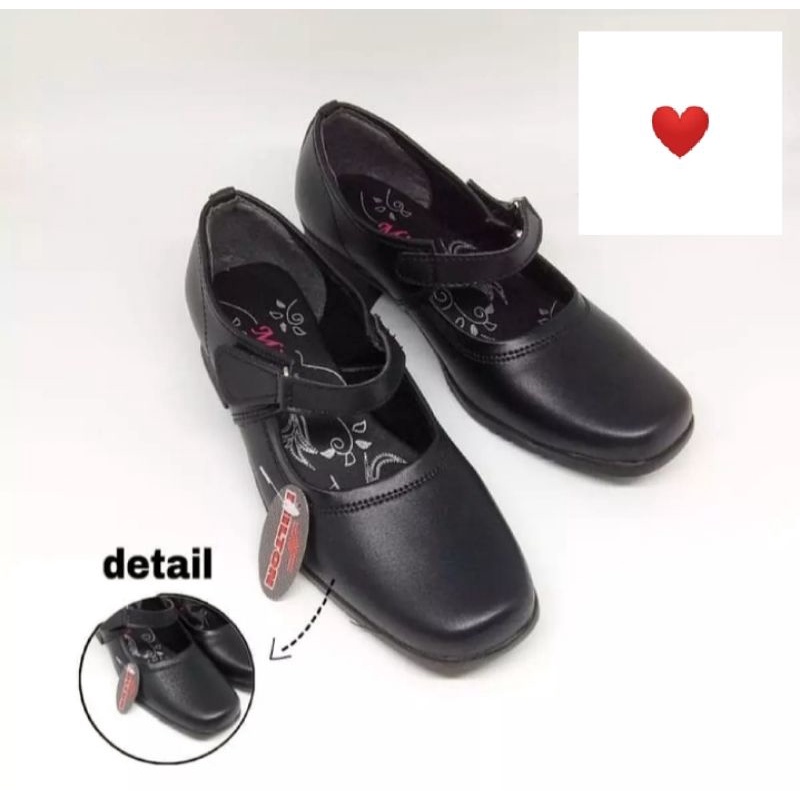 Sepatu Pantofel Paskibra Wanita/Sepatu Perawat Hitam/Putih