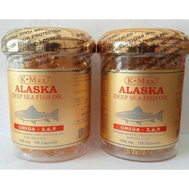 K-max alaska deep sea fish oil omega 3 tutup emas