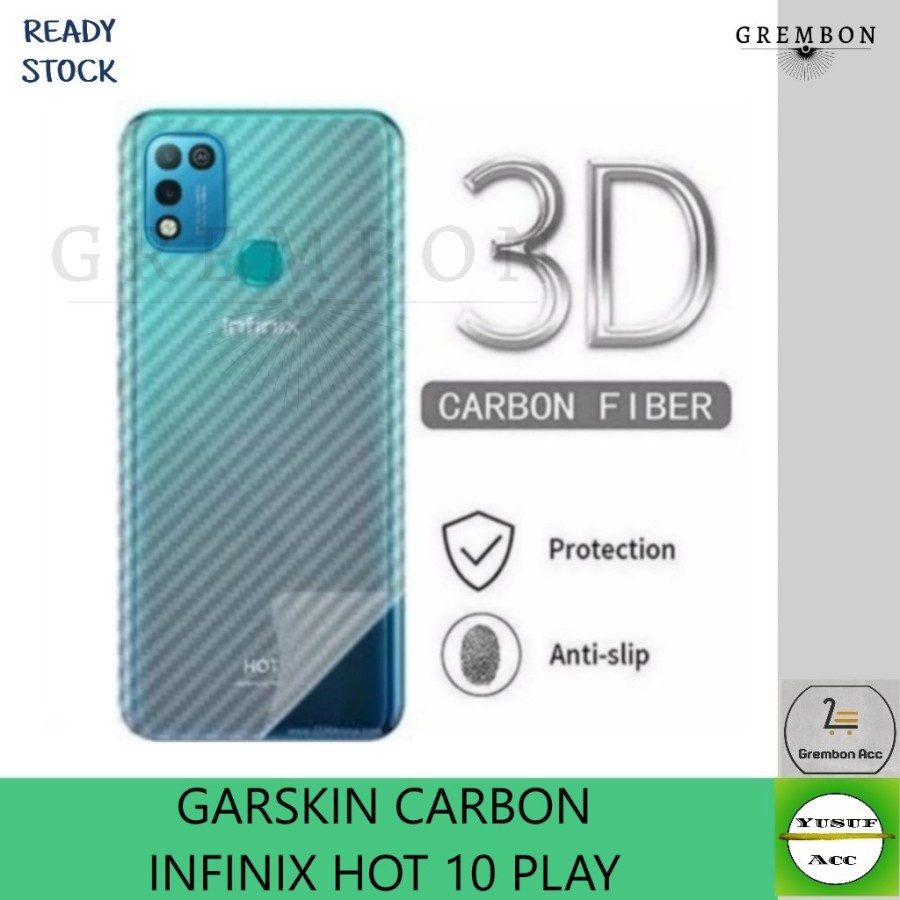 PROMO GARSKIN INFINIX HOT 10 PLAY PREMIUM ANTI GORES BELAKANG ANTI LENGKET BEKAS LEM