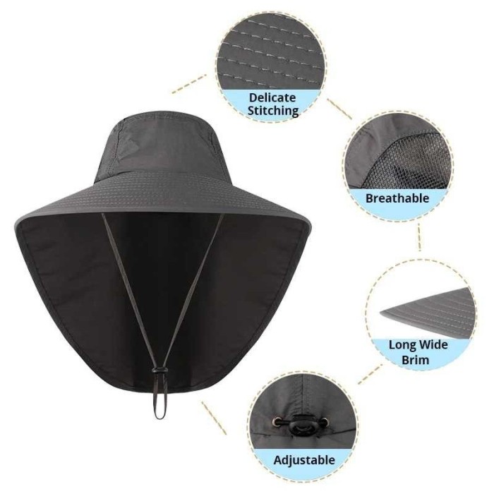 Barokah gamis HSL TOPI PANCING ANTI AIR TOPI RIMBA OVAL DOWN
