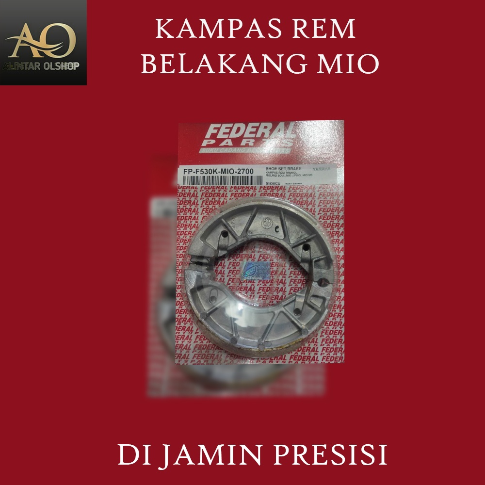 KAMPAS REM BELAKANG MIO ORIGINAL FEDERAL/KAMPAS REM TROMOL MIO,MIO J,MIO M3,FINO ORIGINAL FRDERAL