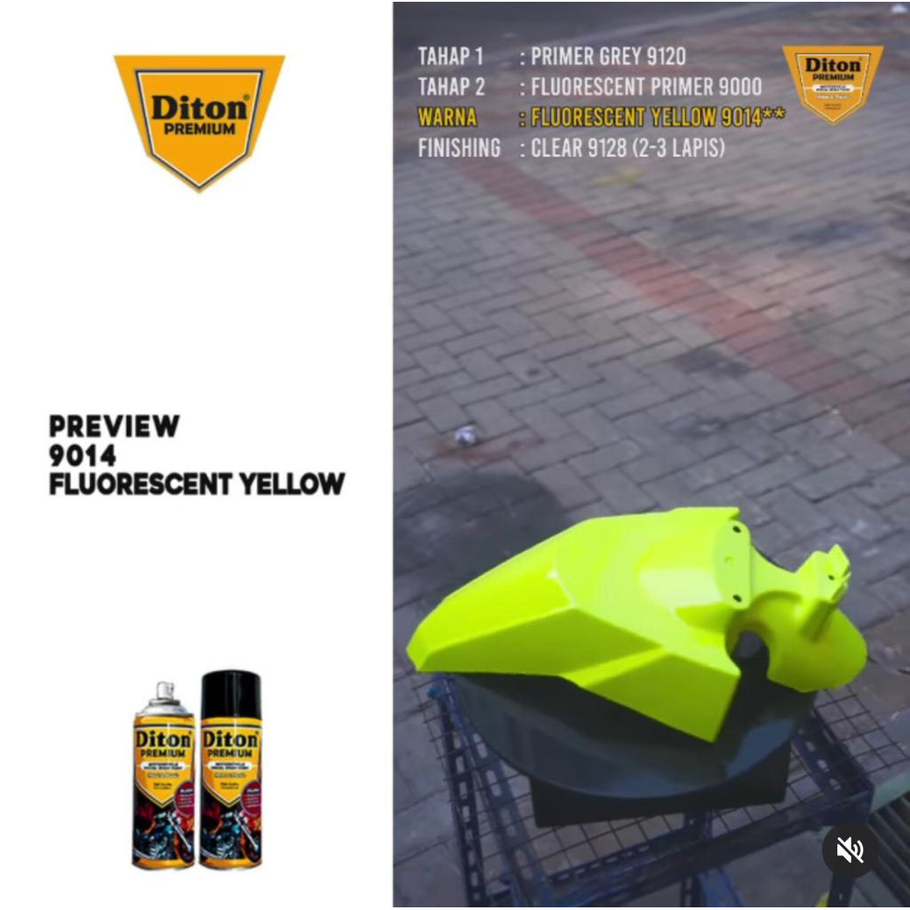 Cat Pilox Diton Premium FLUORESCENT YELLOW 9014 400cc warna kuning stabilo