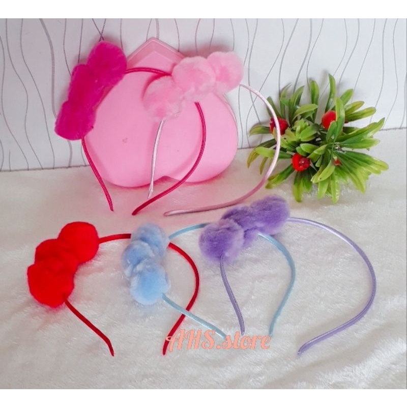 Bando Bulu pom pom  Bando Bulu halus bando korea