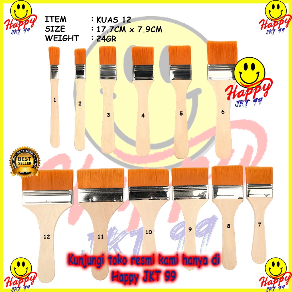 [ HAPPY JKT 99 ] KUAS CAT TEMBOK KUAS ETERNA KAYU PAINT BRUSH KUAS KAYU FLUX KUAS PVC TEKNISI