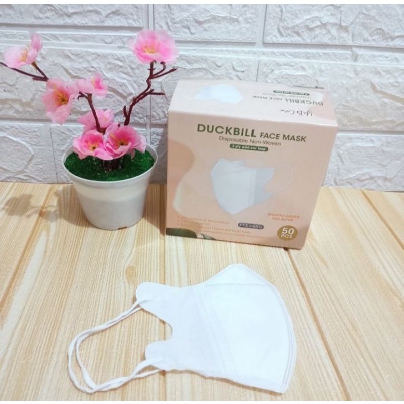 MASKER DUCKBILL PUTIH / HITAM 3D 3ply ISI 50pcs Setara Mouson Alkindo-3