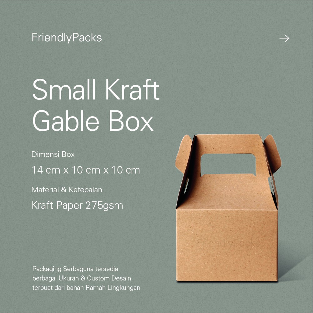 

Small Gable Box Packaging Kraft / Kotak Kue / Dus Jinjing