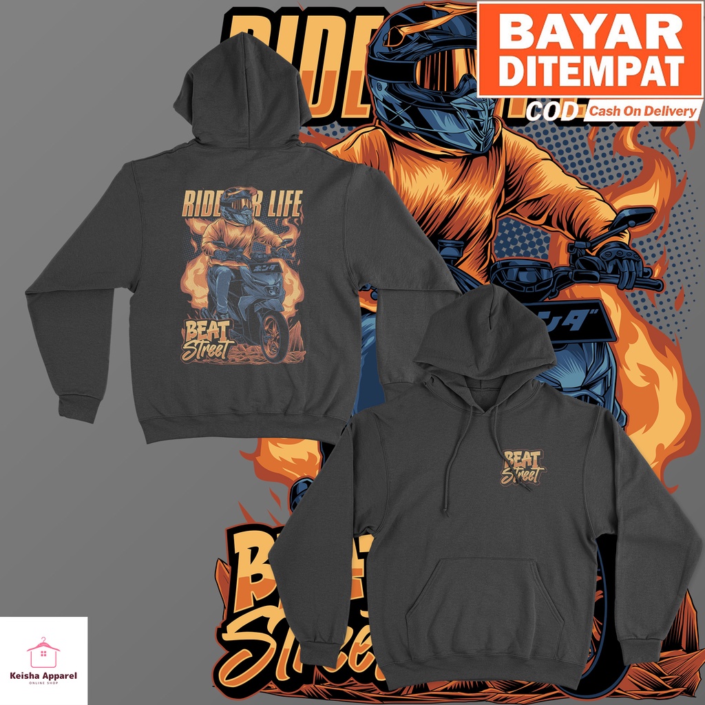 JAKET HOODIE HONDA BEAT STREET RIDER SERIES HOODIE BEAT STREET COWOK CEWEK