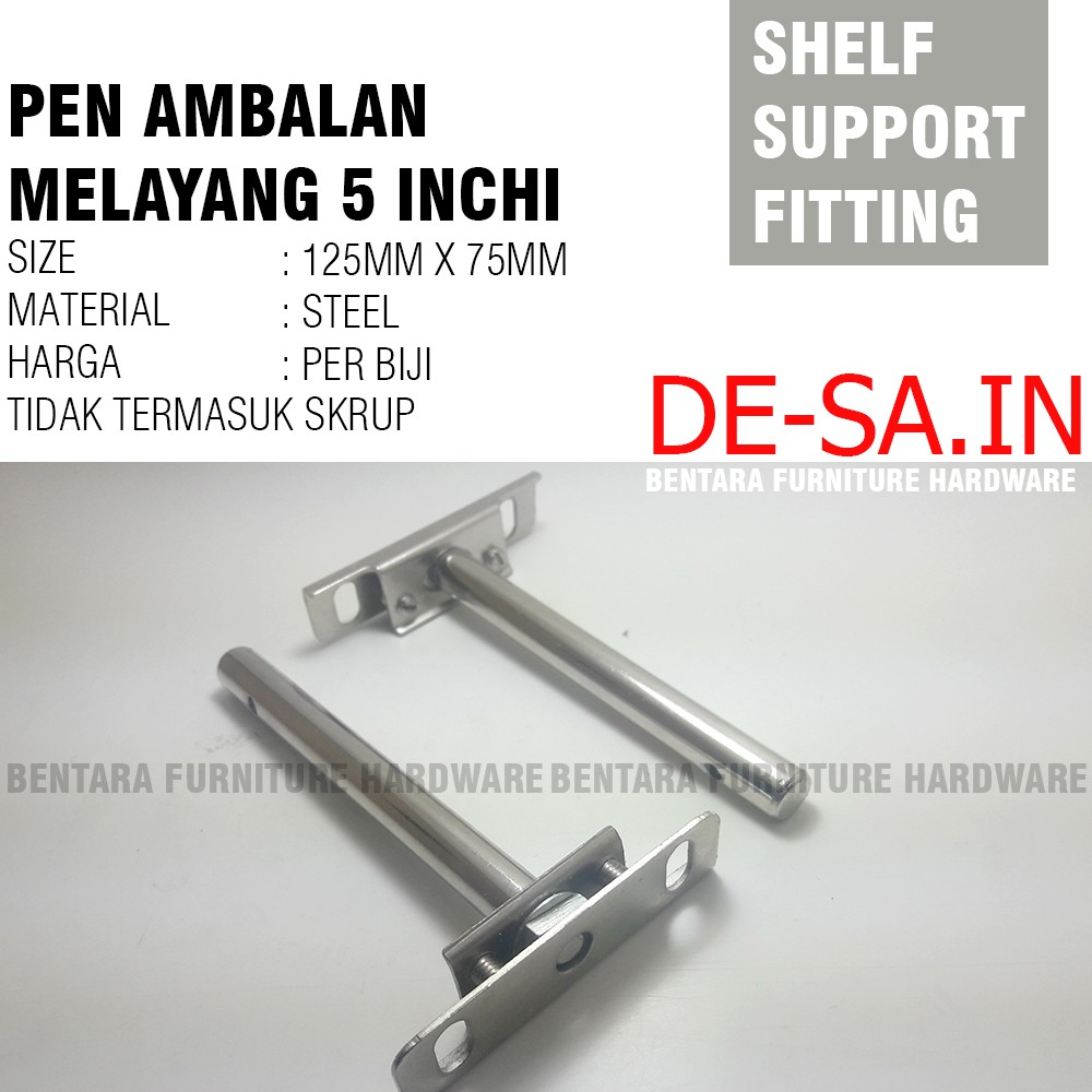 5 Inchi Pen Ambalan Melayang Tembok  - Braket Bracket Floating Shelf Wall