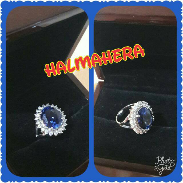 Cincin cewe batu mulia blue safire