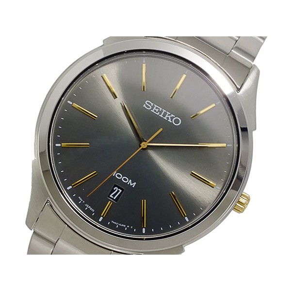 Seiko Mens SGEG73P1 Quartz Classic Black Silver Gold | Jam Pria SGEG73