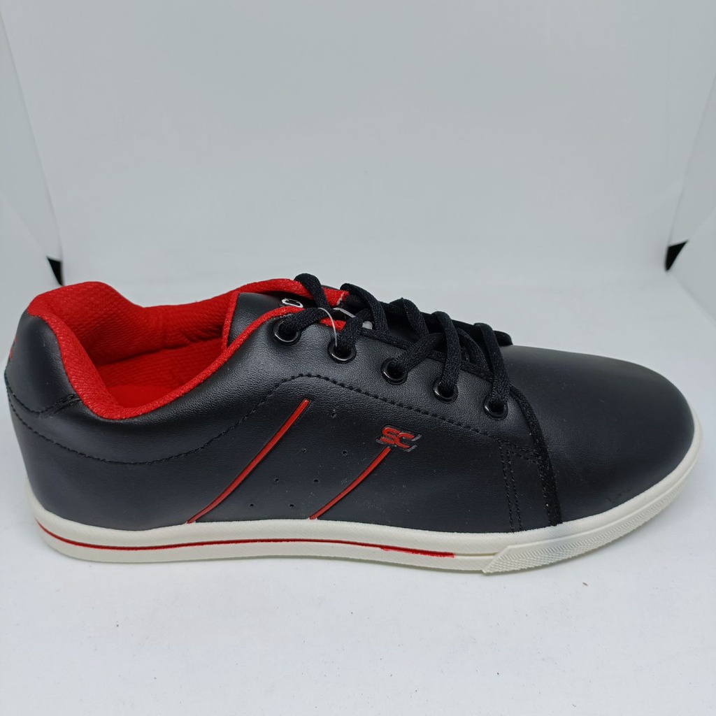 SPORT CLUB STAIN HITAM MERAH TALI/SEPATU SEKOLAH/SEPATU TALI/SEPATU FASHION/SEPATU ANAK TK SD SMP SMA/SEPATU TERBARU/SEPATU MURAH/SEPATU FORMAL