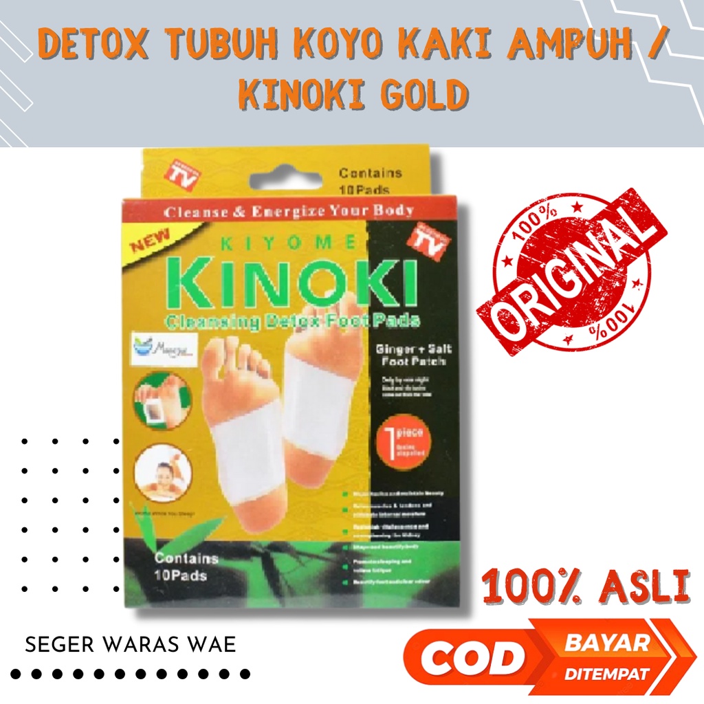 KINOKI GOLD Detox Foot / Detoks Koyo Kaki / Detok Tubuh 1 BOX 10 SACHET