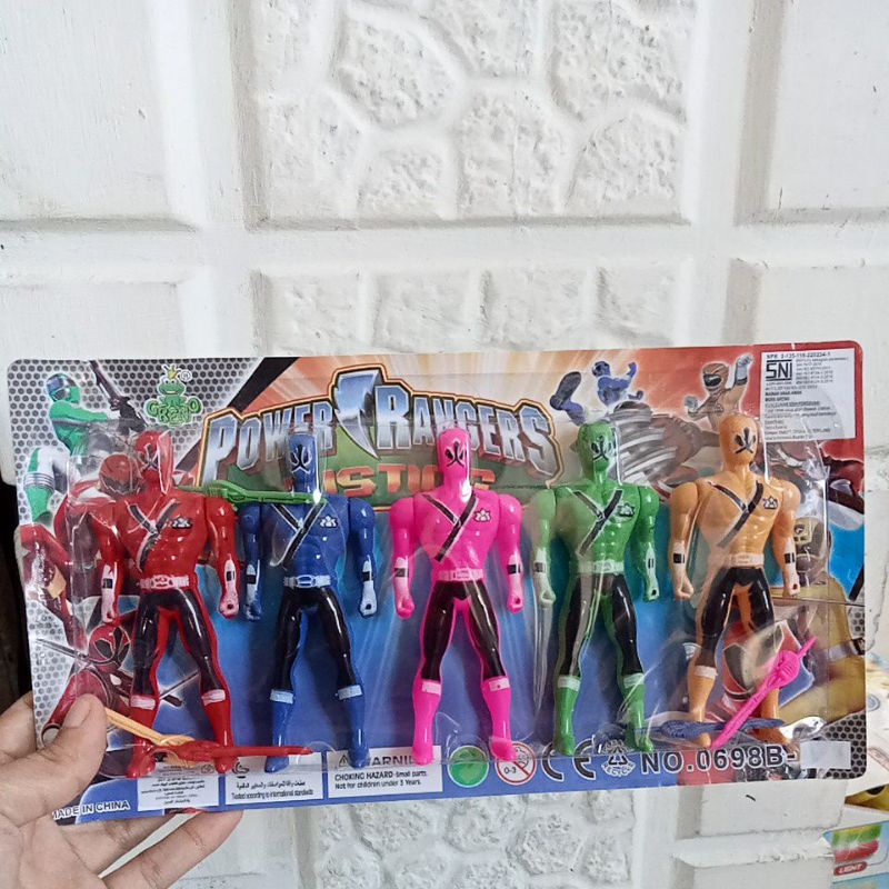 Mainan Robot Ranger isi 5pc kecil tinggi 15cm Lengkap Senjata pedang 0698B