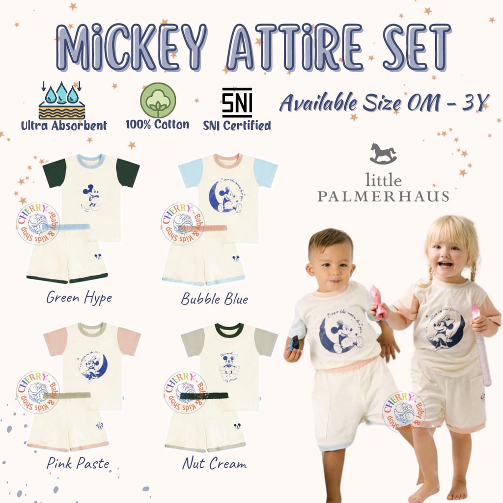 Little Palmerhaus 0M - 3Y Disney Jolly Mickey Attire Set Cotton Setelan Anak Mickey CBKS