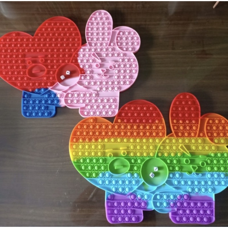 NEW MODEL POP IT BTS br21 cooky koya chimmy tata KPOP dadu dice FREE KELERENG rainbow JUMBO sensory 