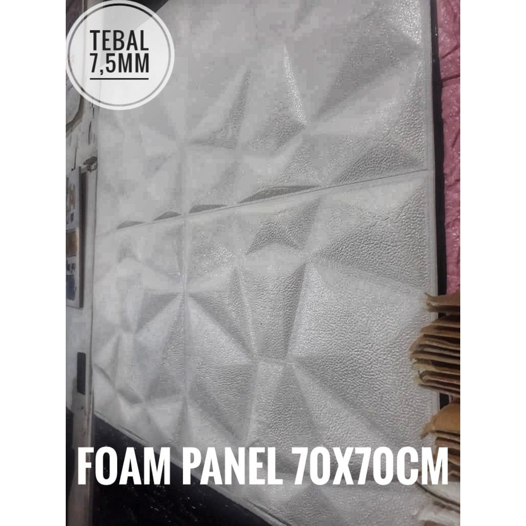 Trend-Wallpaper foam sticker wall panel prisma 3D 70x70 cm tebal 7mm