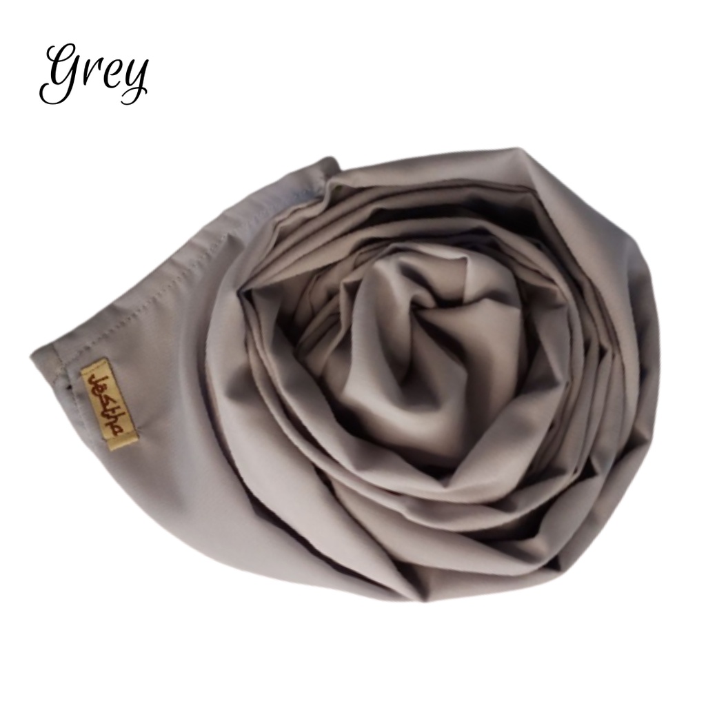 pasmina Wolfis Ukuran Panjang 200x75cm Jilbab Hijab Kerudung Pashmina jumbo premium-GREY