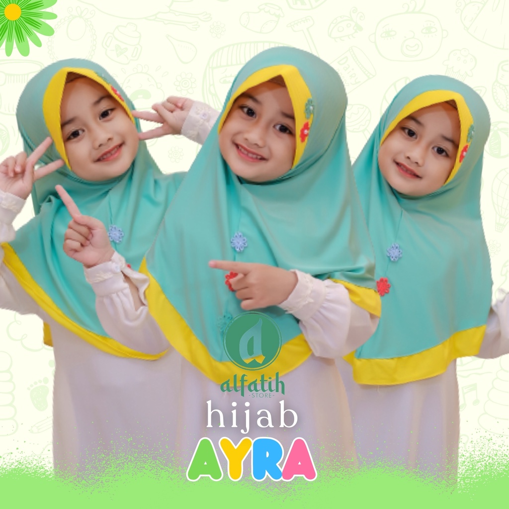 ALFATIH STORE /JILBAB ANAK SD AYRA MELATI/ HIJAB Anak Murah ianah