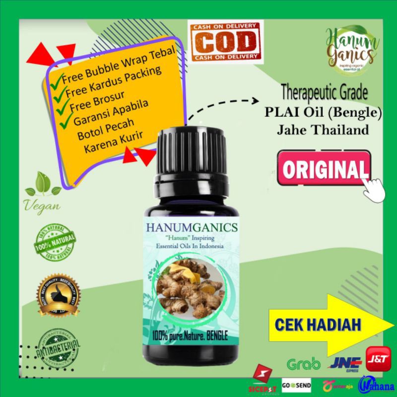 Hanumganics | Plai Oil Minyak Bangle / jahe thailand Aromaterapi atsiri Murni Pure Diffuser difuser