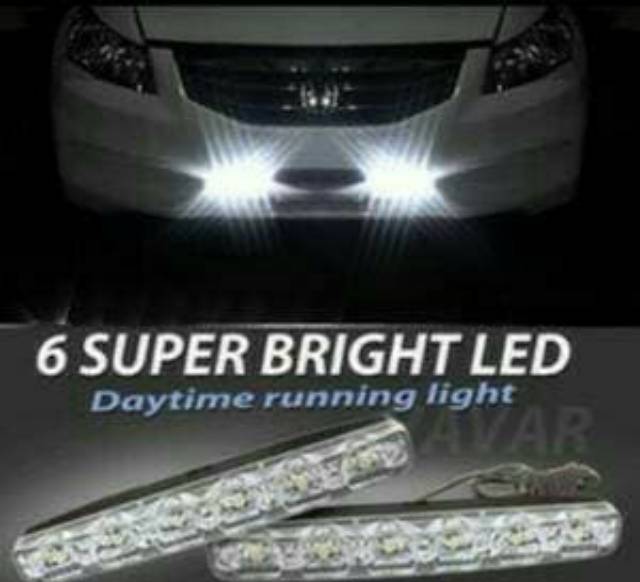 LAMPU DRL MOBIL 6 LED GOOD QUALITY DPT 2 PCS/SEPASANG