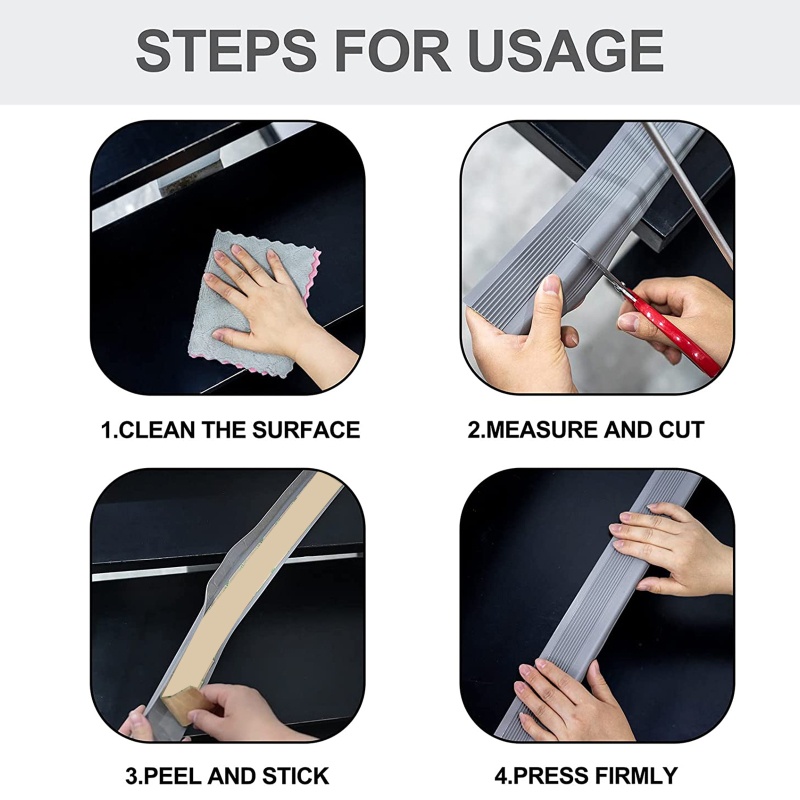 Mary Tape Stripping Bentuk L Anti Slip Untuk Pelindung Anak Tangga