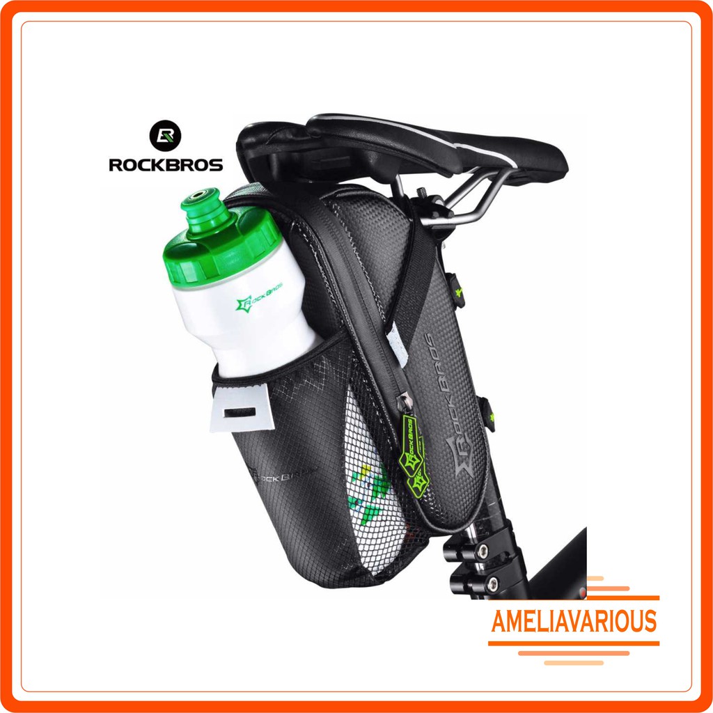 Tas Sepeda Gunung MTB Lipat Rockbros Waterproof Tahan Air dengan Holder Tempat Botol Minum - Hitam