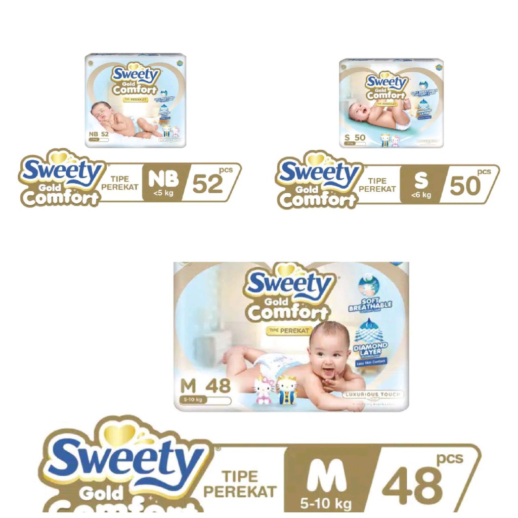 Sweety Gold Comfort Perekat NB 52 | S 50 | M 48