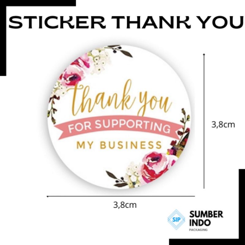 

Stiker Thank You Flowers Hampers Nasi Kue Uk. 3,8cm (ISI 9 PCS)