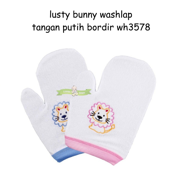 PNB243 LUSTY BUNNY WASHLAP TANGAN PUTIH BORDIR WH3578