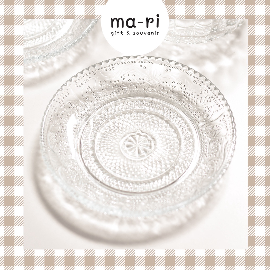 Plate Piring Makan Bening Dessert Kaca | Piring Aesthetic | Lepek | Homecafe Properti Foto | Piring 