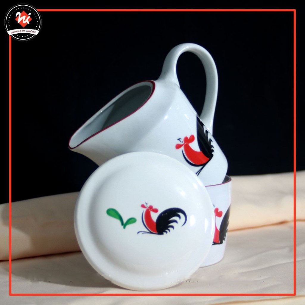 MUG MINUM KERAMIK MOTIF AYAM JAGO