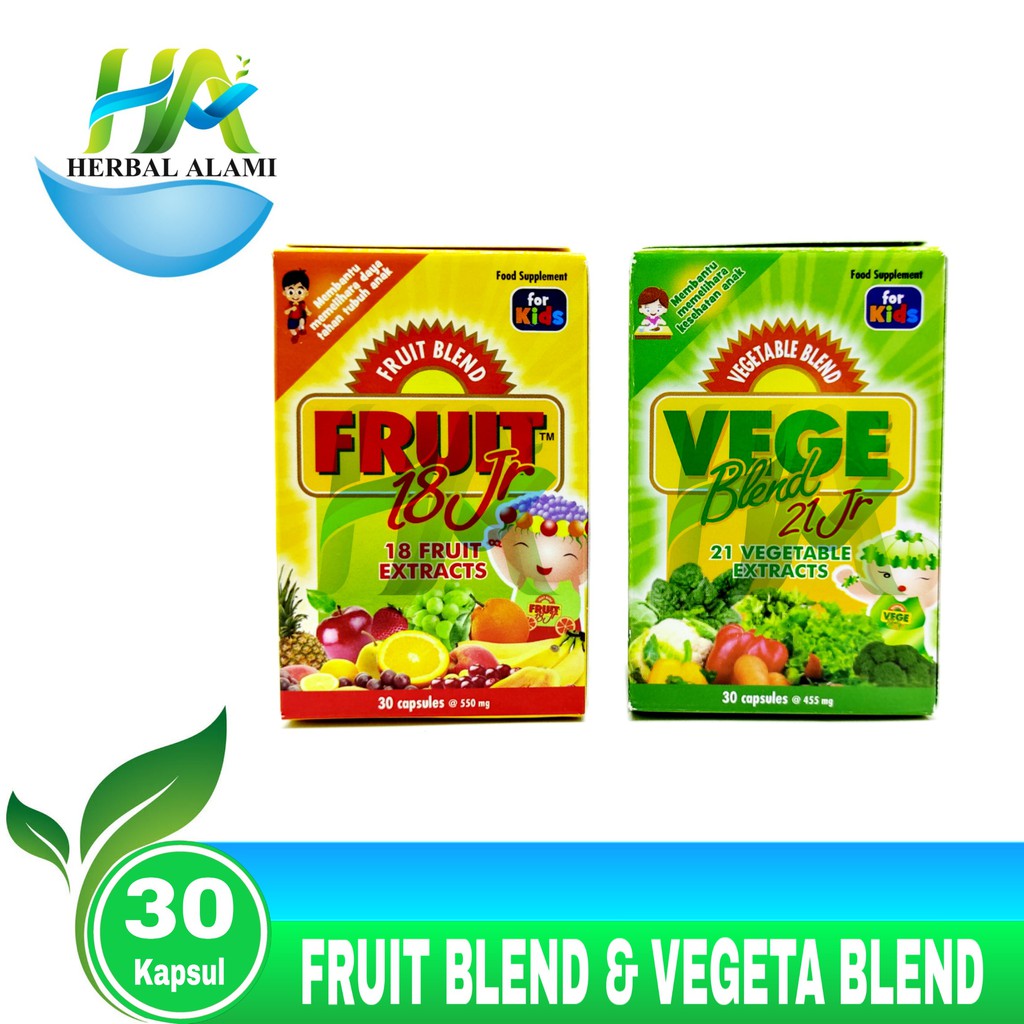 Fruit Blend &amp; Vegetable Blend JR isi 30 Kapsul - Multivitamin Anak