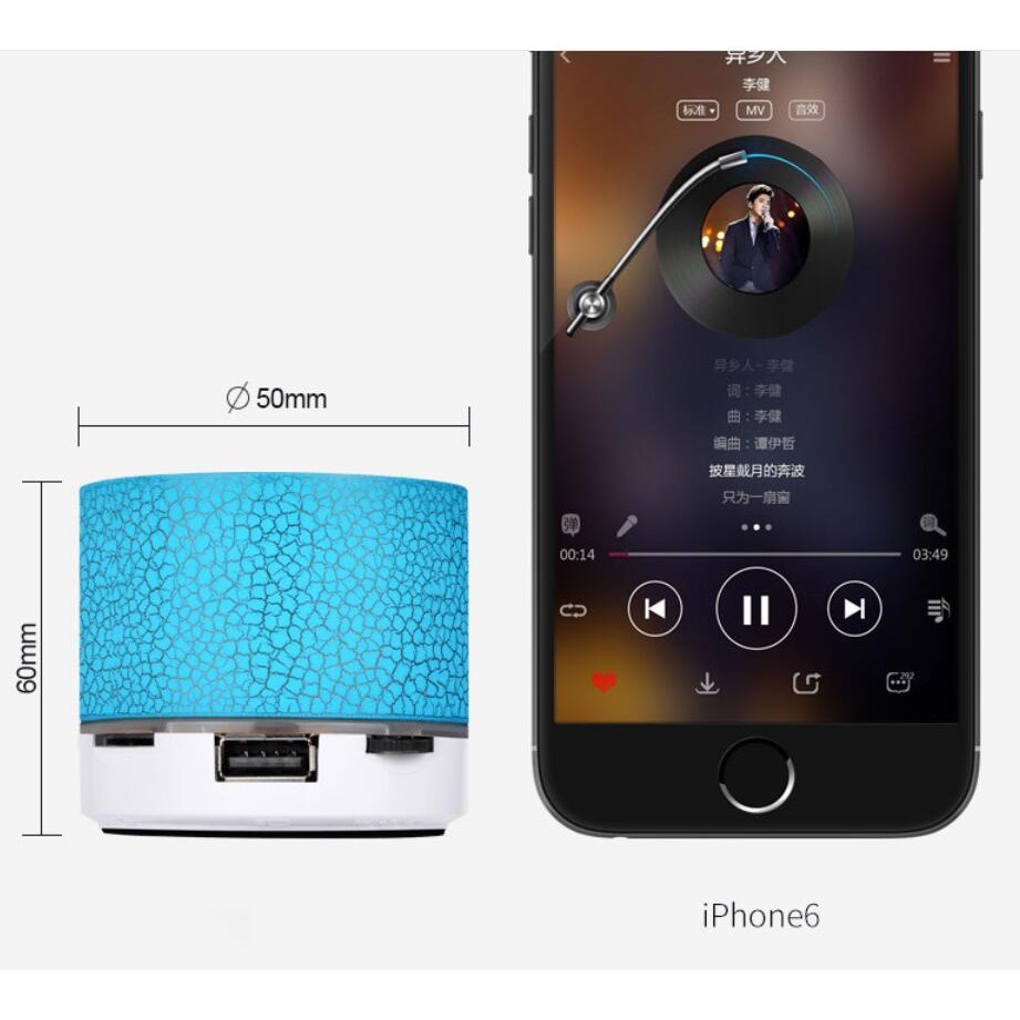 LS 411 - Speaker bluetooth handphone seri retak soundbox motif audio komputer