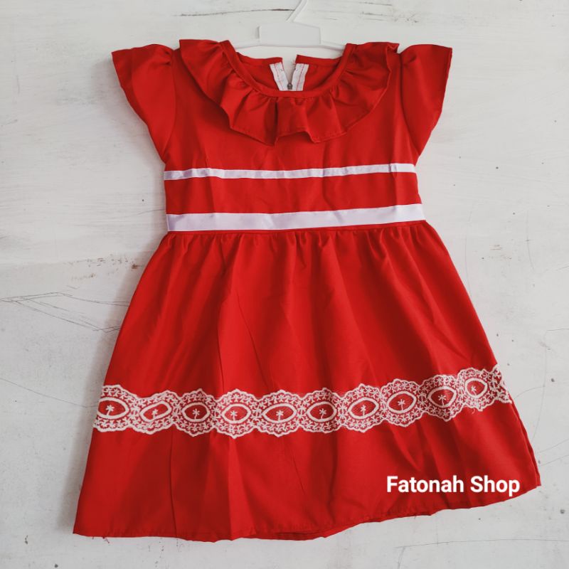 Dress anak 1 2 tahun gaun anak cewek perempuan  baju anak cewek unik ( dress katunia rempel)