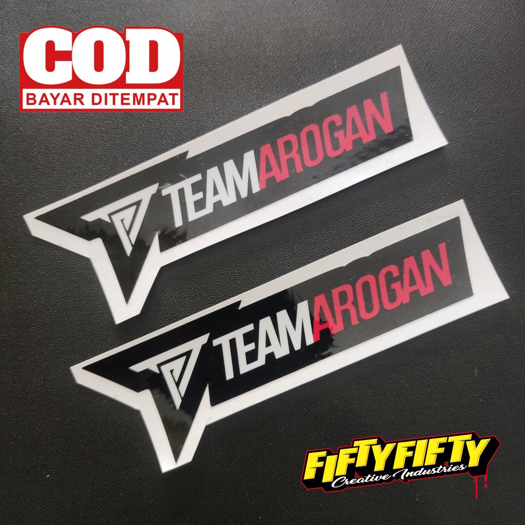 Stiker Print Cut TEAM AROGAN Model 02 Stiker Printing Laminasi Glossy Tahan Air Stiker Motor Mobil Helm Sudah Membentuk Pola Desain