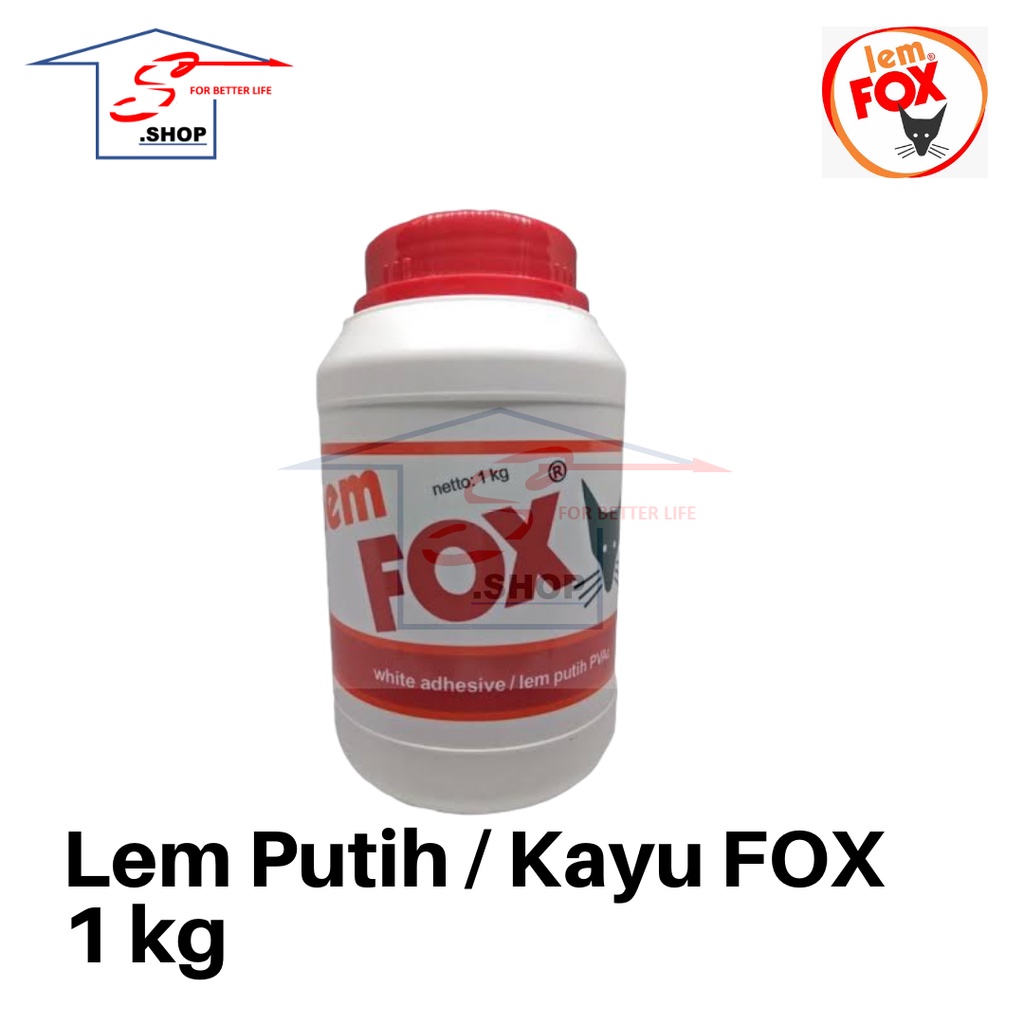 Lem Putih Lem Kayu Lem Dempul FOX Kaleng 1 kg