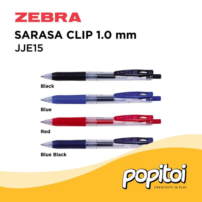 

Terbaru ZEBRA SARASA CLIP JJE15 Gel Pen Pulpen 1.0 mm - Black Original