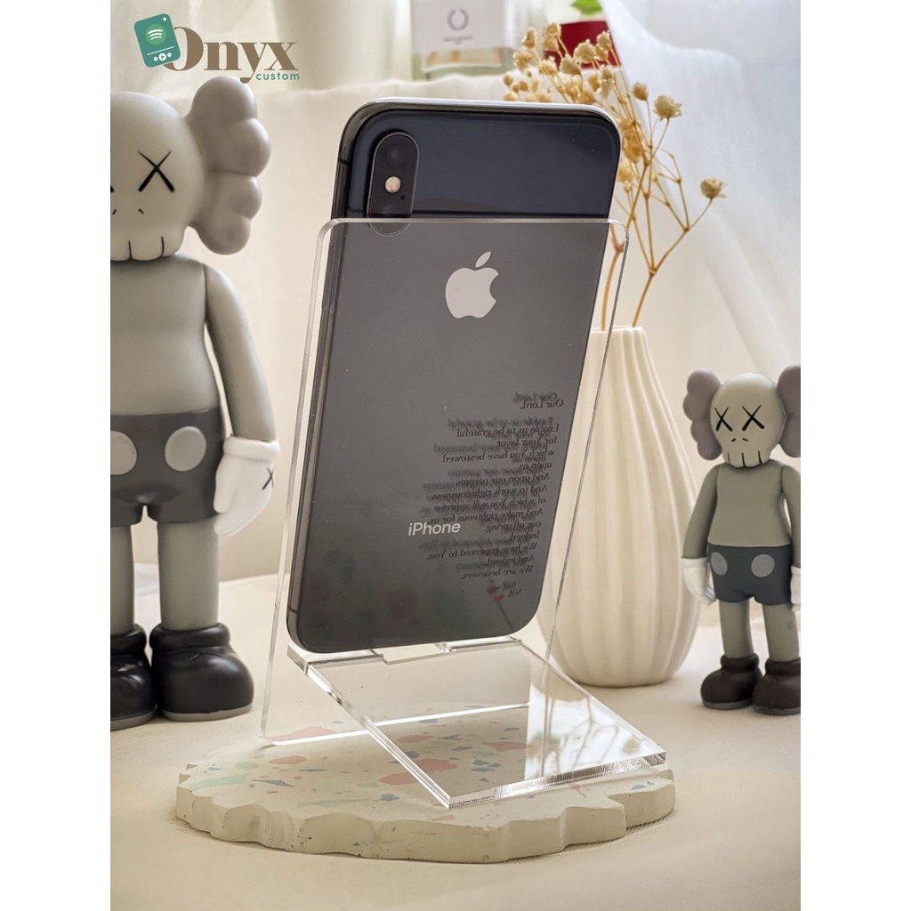 Acrylic Phone Holder Transparent (UV Print) (Dudukan Ponsel Akrilik Transparan)