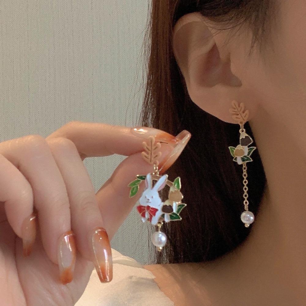 Mxbeauty Anting Perempuan Indah Vintage Wortel Perancis Mewah Manis Ikatan Simpul Menjuntai Anting-Anting