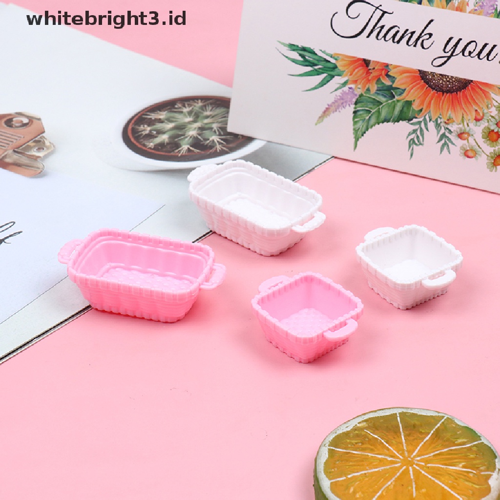 {whitebright3.id} 4Pcs Environmental Miniature Food Model Decoration Dollhouse Accessories Basket ,