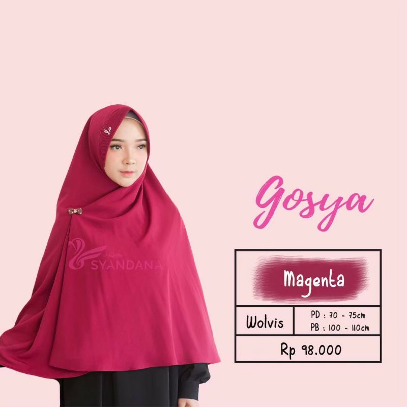 Hijab Syandana Gosya (L) Warna Baru Dan Lama Khimar Bergo Kerudung Jilbab Instan-Magenta